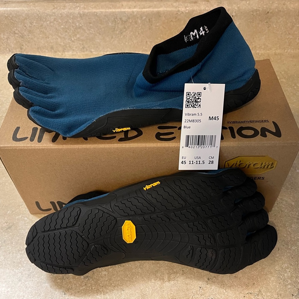 Vibram Blue and Black Five Finger Shoes